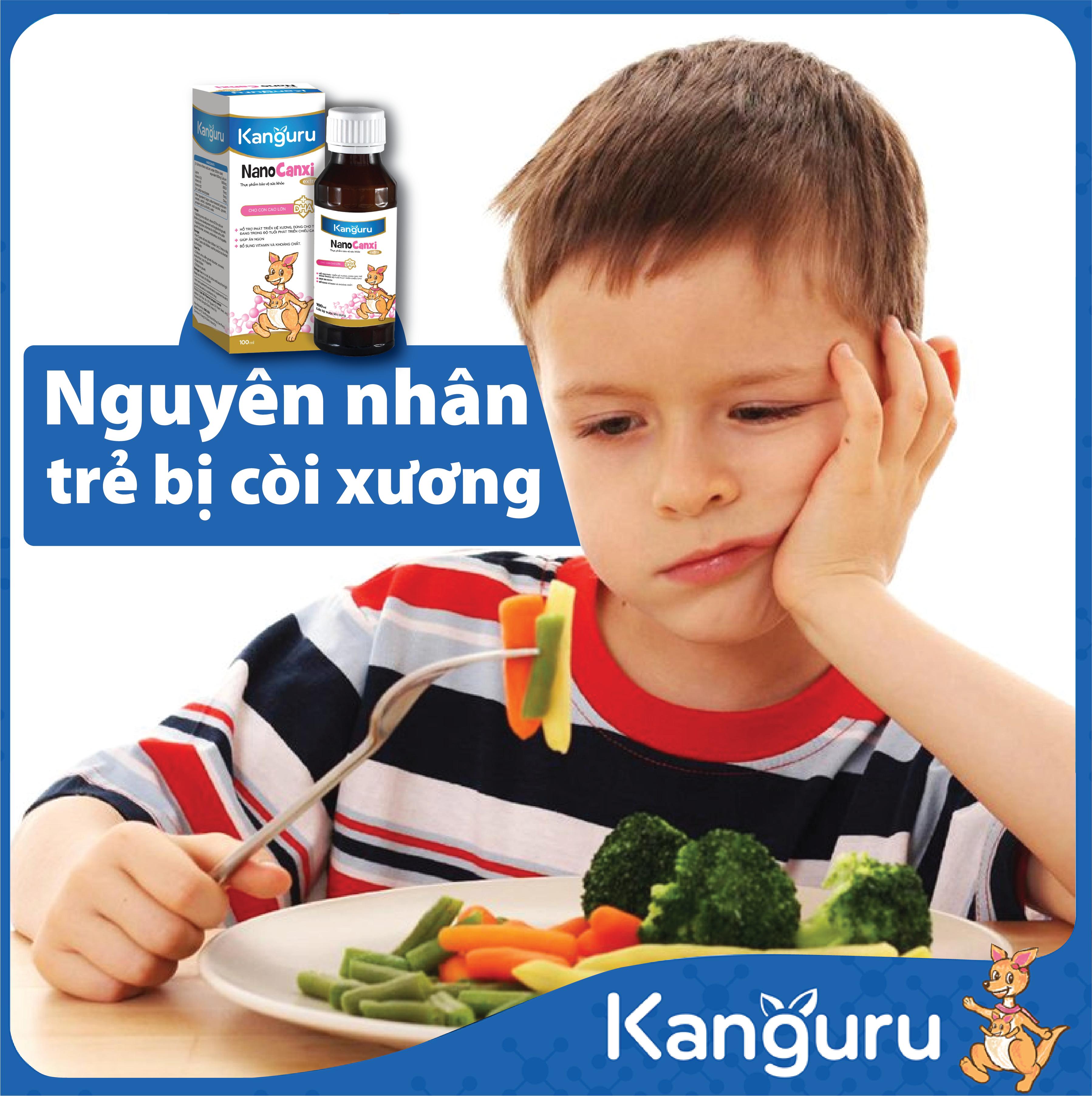 Bổ sung siro Kanguru Nano Canxi giúp trẻ không bị còi xương